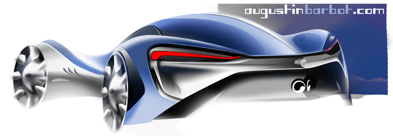 Augustin BARBOT Delage type D8 retro design sketch vintage design 